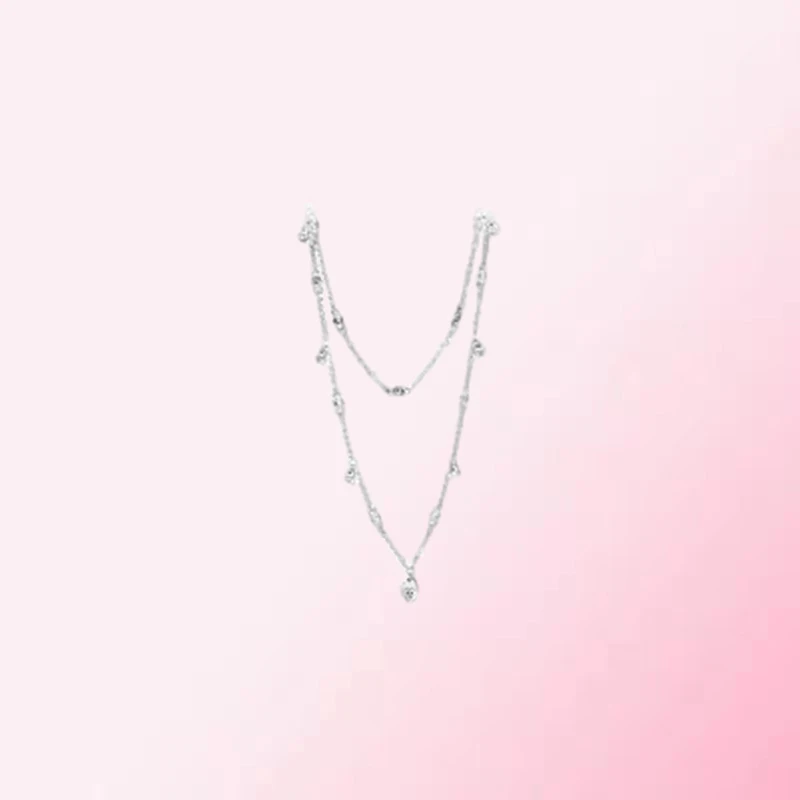 

1:1 Make PanDO 925 Sterling Silver Custom Water Drop Shape Fashion DIY Necklace