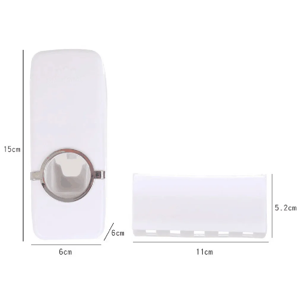 

Toothbrush Holder Set Toothpaste Dispenser Wall Mount Stand Bathroom Accessories Set Rolling Automatic Squeezer Family Hygienic