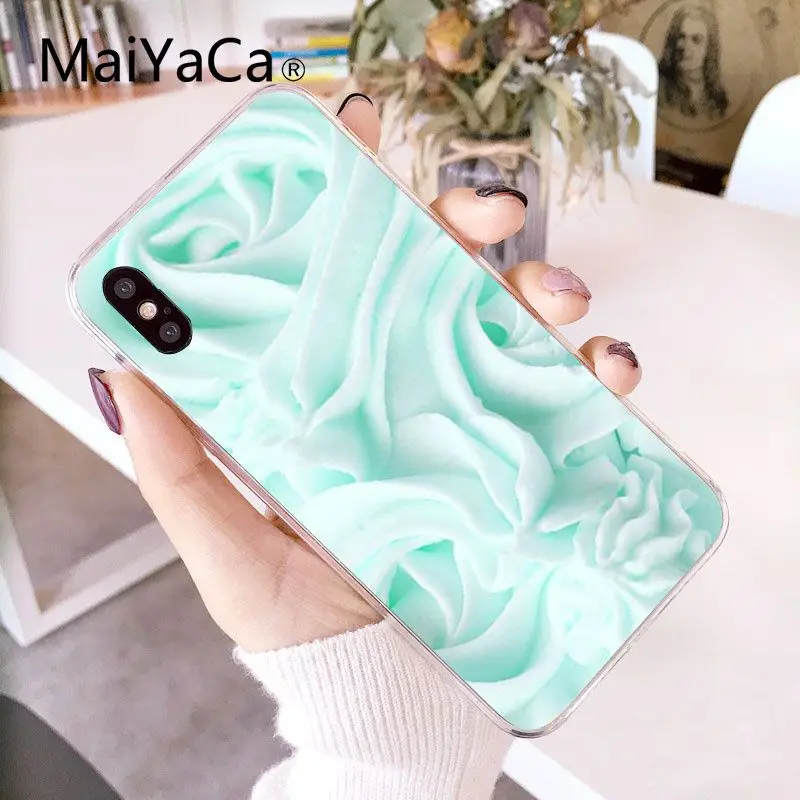 MaiYaCa простой маленький Свежий мятный зеленый DIY Роскошный чехол для iPhone X XS MAX 6 6s 7 7plus 8 8Plus 5 5S SE XR 10