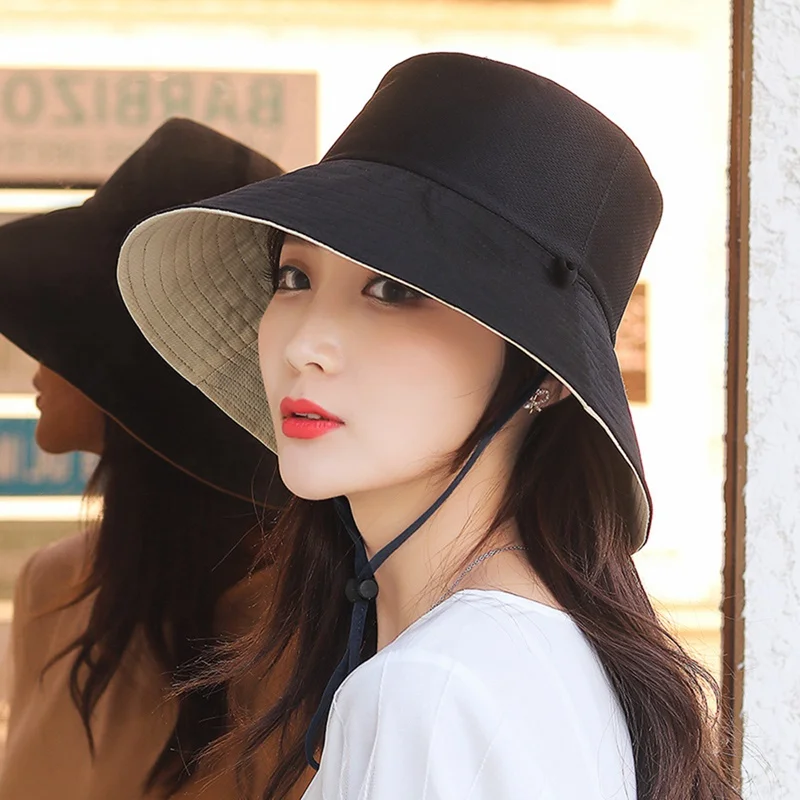 

Summer Foldable Bucket Hat Unisex Women Outdoor Sunscreen Cotton Fishing Hunting Cap Double Side Sun Prevent Hats