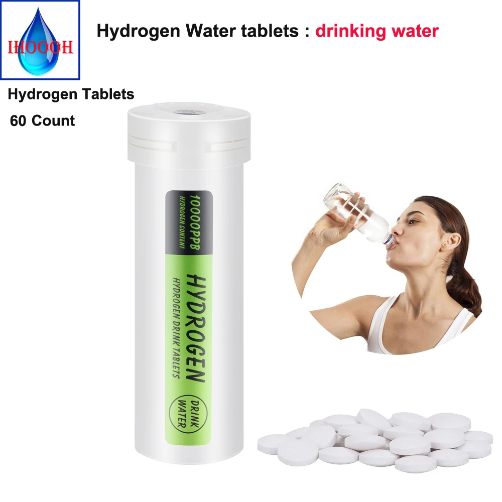 

Таблетки водорода для активных напитков 10000PPB, Алкалиновые H2 1 шт./300-500 мл, таблетки водородной воды Miracle, 60 таблеток