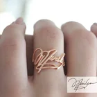 Изящные персонализированные кольца с надписью, ювелирные изделия ручной работы, подарки подружек невесты для женщин, регулируемые кольца из нержавеющей стали