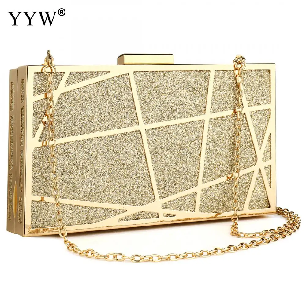 

YYW Sequined Box Bag Women'S Party Clutch Banquet Glitter Clutches Wallets Fit Phone Rectangle Elegant Purse Fashion Sac A Main