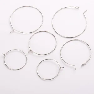 100 шт. Нержавеющаясталь серьги большой круг проволока 202530 мм обручи Петля Серьги DIY серьги ювелирных изделий Аксессуары Компоненты