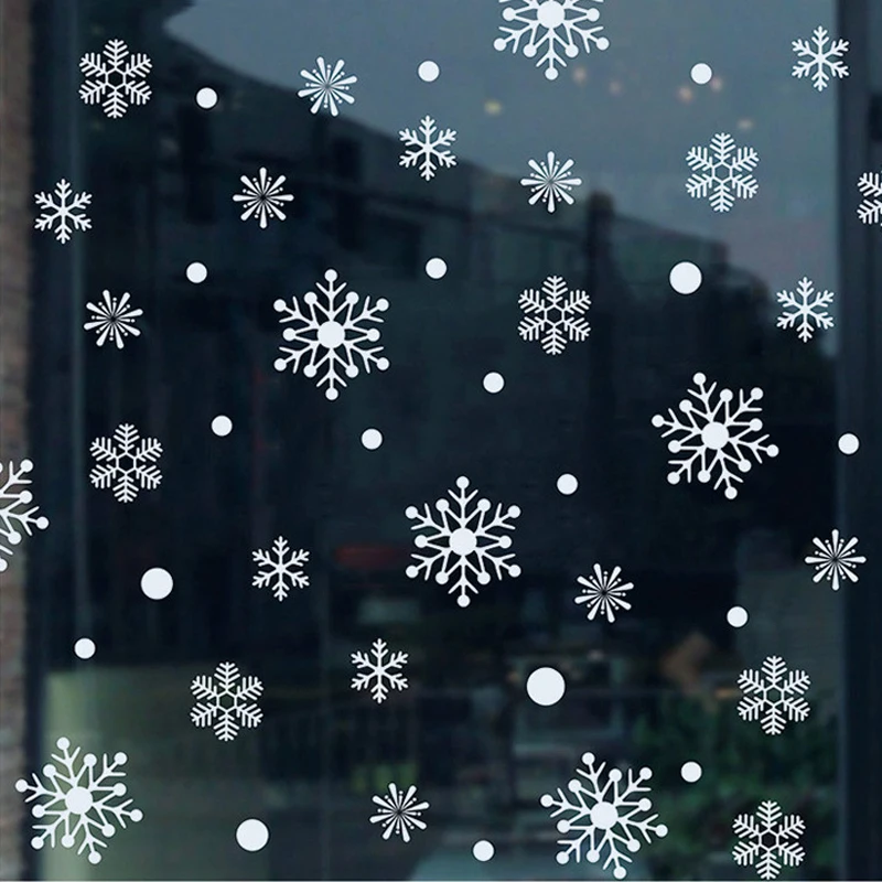 

38PCS Lot Electrostatic Snowflake Window Stickers Kids Room Christmas Wall Stickers Home Decals New Year Wallpaper