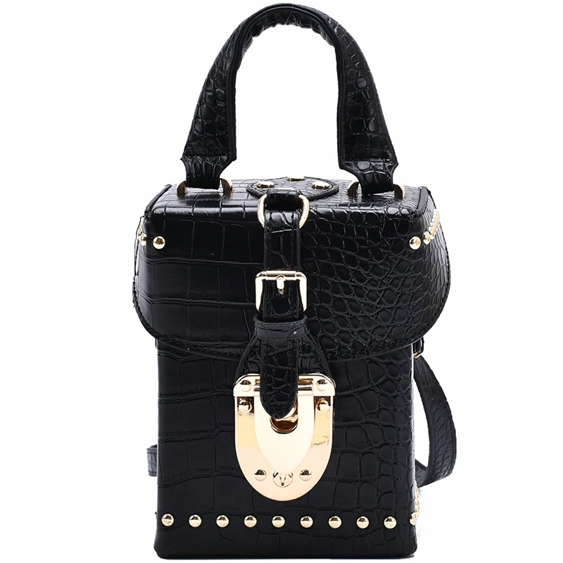 

Crocodile pattern Tote Box bag 2021 Fashion New High quality PU Leather Women's Designer Handbag Lock Shoulder Messenger Bag