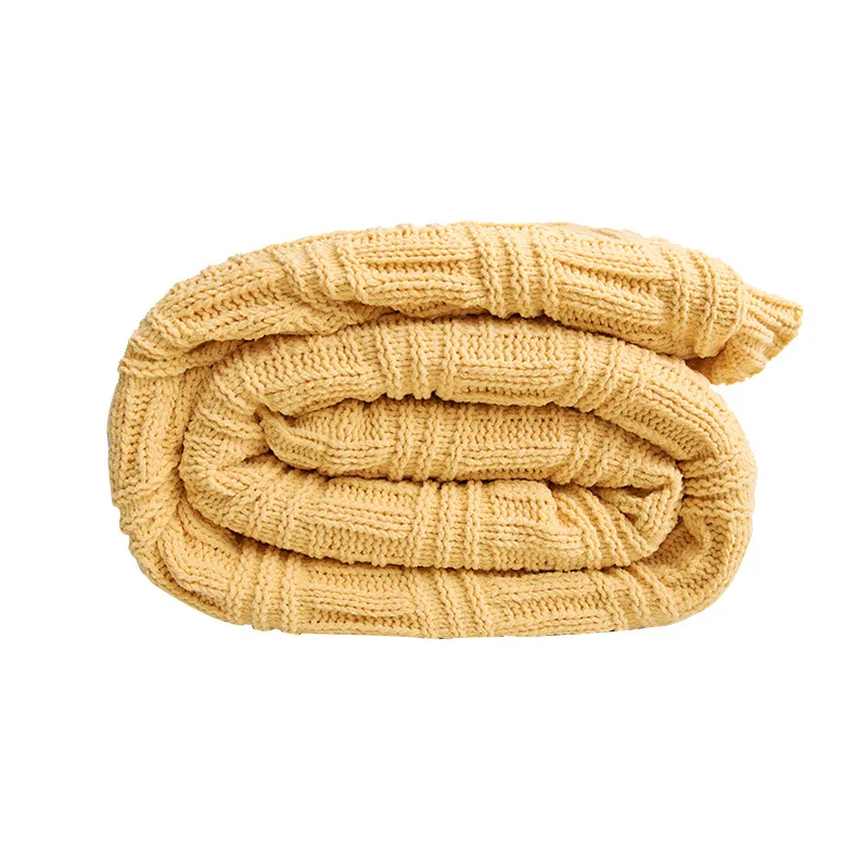 Вязаное зимнее одеяло кровать диван стеганое Двухслойное постельное белье