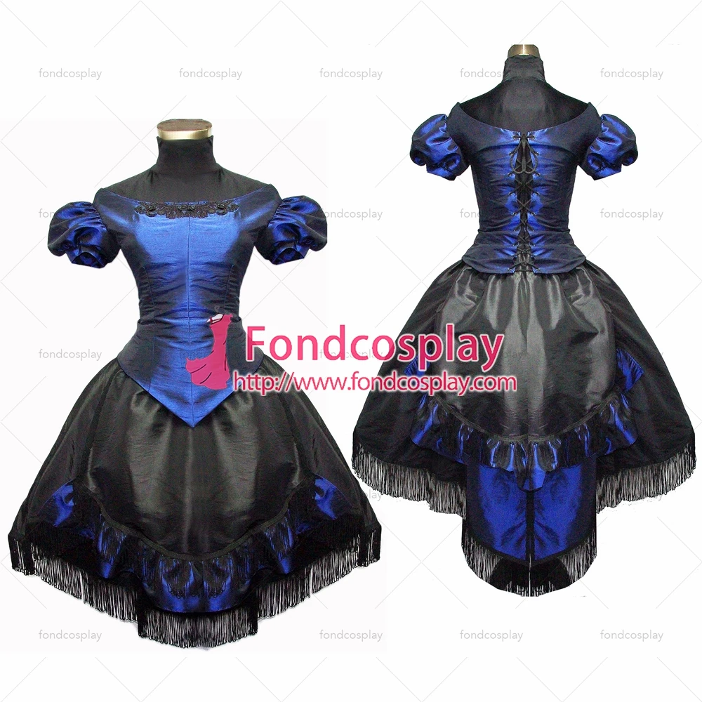 

Костюм для косплея викторианской эпохи рококо средневековое платье Лолита панк голубая тафта рубашка черный цвет искусственная кожа Коспл...