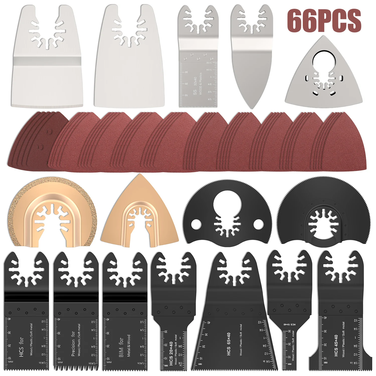 66 шт. Осциллирующие многофункциональные пильные диски для ремонта