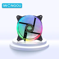 iwongou cosmos glitter s highlight double rings 6pin colors adjustable anti vibration cooler rgb 12cm computer pc case fan