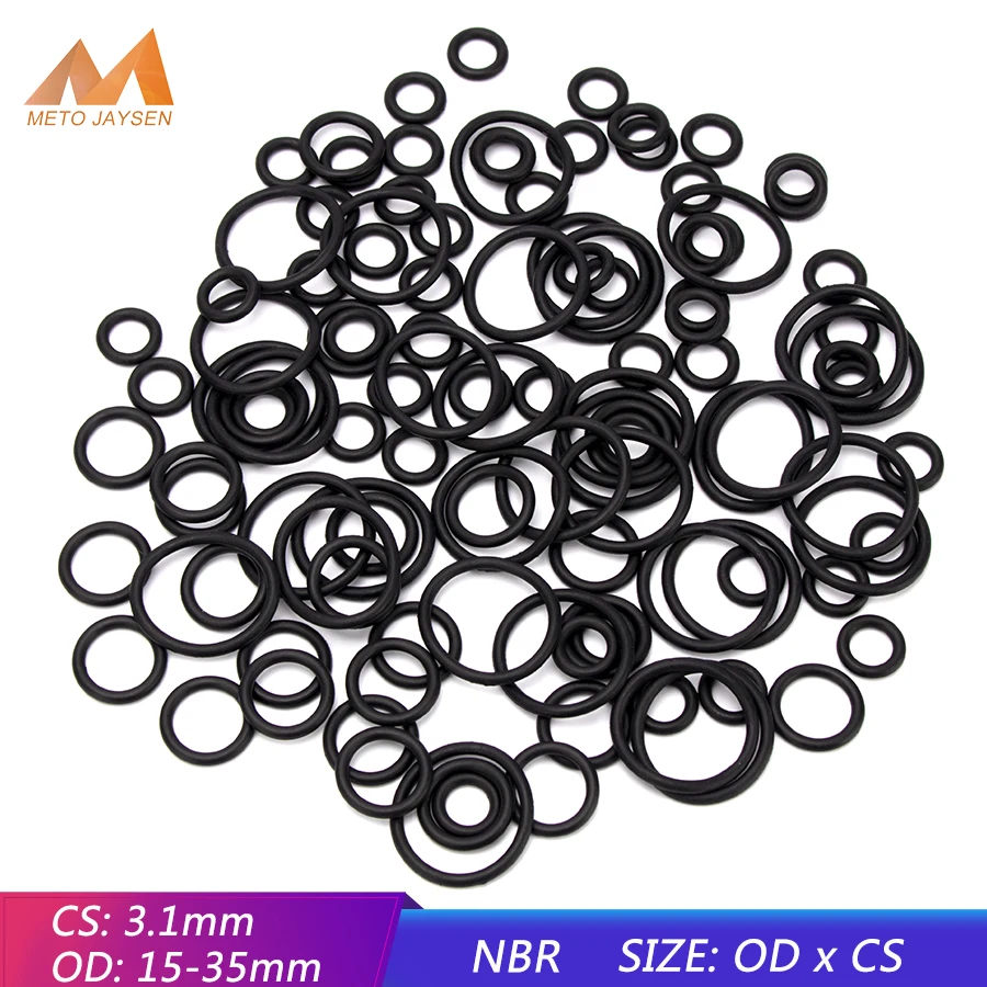 

20pcs NBR Nitrile Rubber Sealing O-ring Gasket Replacement Seal O ring OD 15mm-35mm CS 3.1mm Black Washer DIY Accessories S126