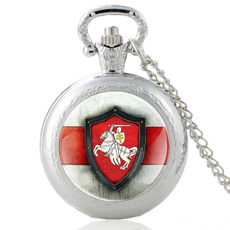 Black Classic Republic of Belarus Glass Cabochon Quartz Pocket Watch Vintage Men Women Pendant Necklace Watches Gifts