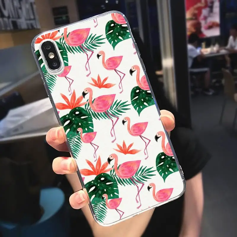 

Flamingo Pink animal Phone Cases Transparent for iPhone 6 7 8 11 12 s mini pro X XS XR MAX Plus