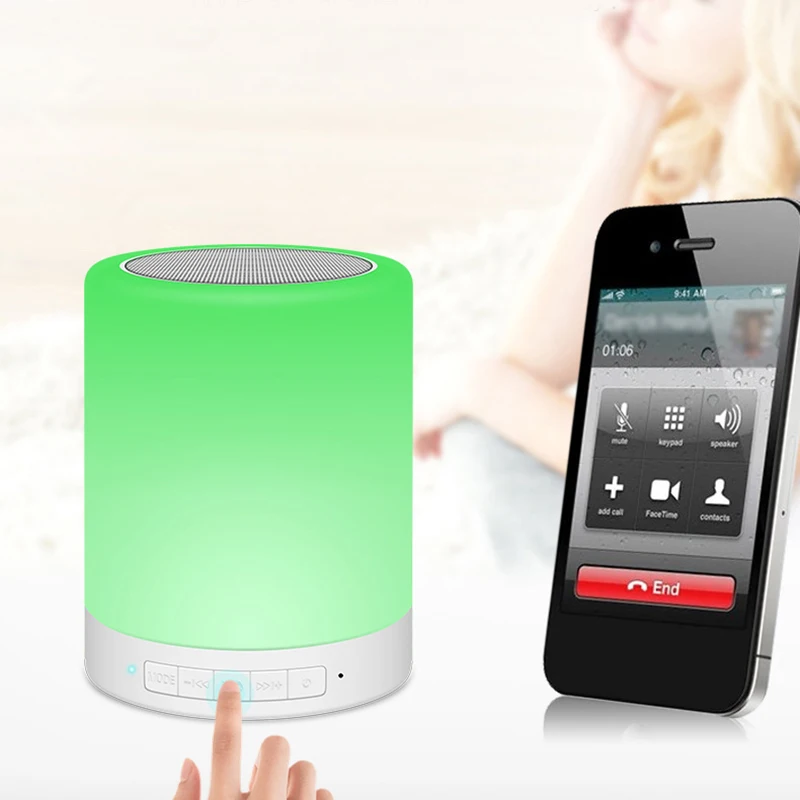 

Bedside Lamp with Bluetooth Speaker Smart Portable Touching Lamp Mood Night Light Christmas Valentine Birthday Gifts JS2