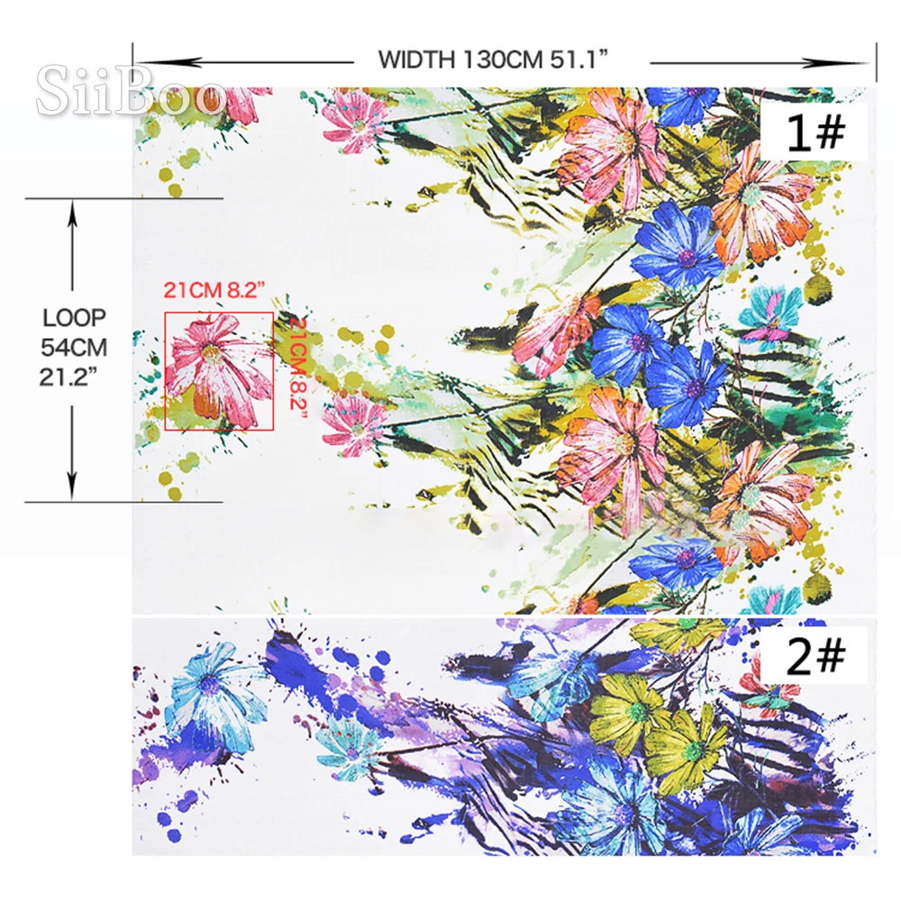 Шифоновая ткань из 100% чистого шелка с Европейским цветочным принтом для женщин