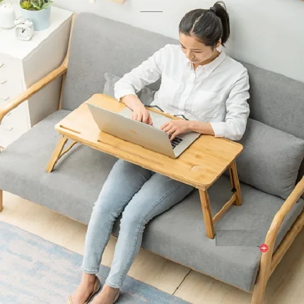 

Cooling computer desk small table bed bamboo folding table dorm with lazy table study desk