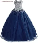 ANGELSBRIDEP милое бальное платье для вечеринки в стиле Quinceanera платья для 15 вечеринки с кристаллами до пола милые 16 Формальные платья принцессы для вечеринки