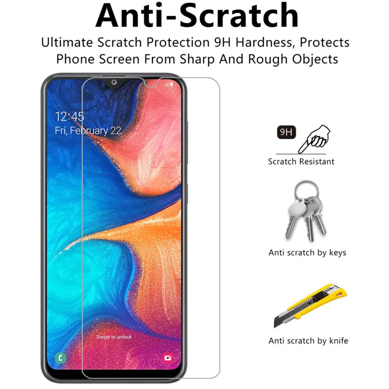 Чехол для samsung a20 чехол из закаленного стекла Защита экрана galaxy a 20 20a 6 4 защитный