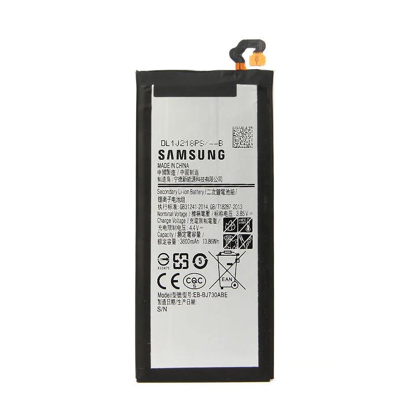 Оригинальный samsung EB-BJ730ABE Батарея для Galaxy J7 Pro 2017 J730GM SM-J730DS J730K SM-J730G SM-J730F 3600 мА-ч |