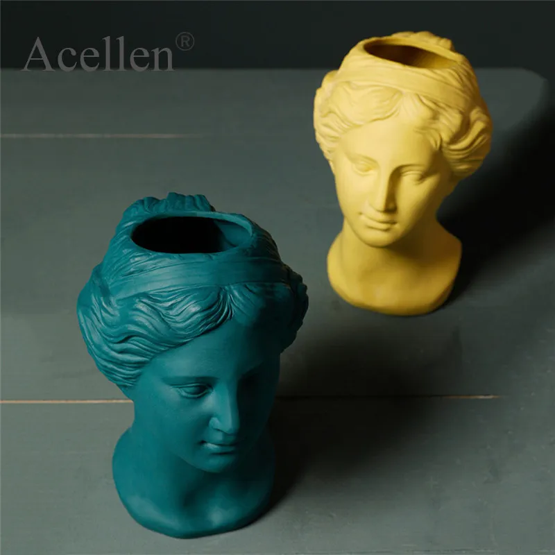 Nordic Ornaments Venus Flower Decoration Statue Ceramic Crafts Artwork Succulents Vase Pot Greek Goddess Home Decor | Дом и сад