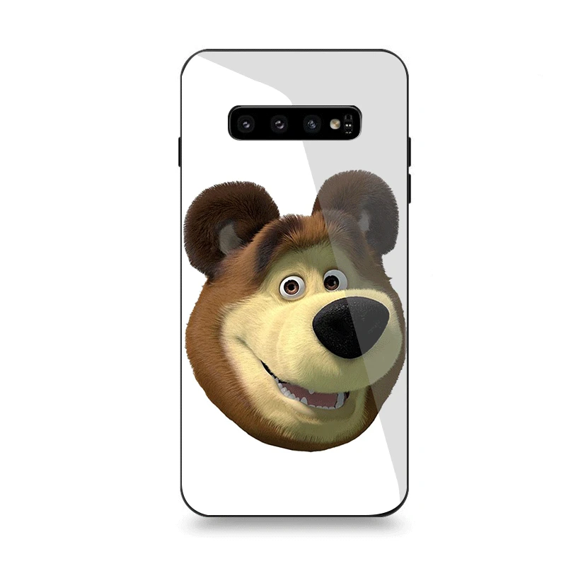 G8 Чехол для телефона Стекло для samsung A40 A50 A10 A20 A30 A60 A70 S10 S7 край S8 S9 Plus Note 8 9 чехол с героями мультфильма «Маша и Медведь» - Цвет: G8