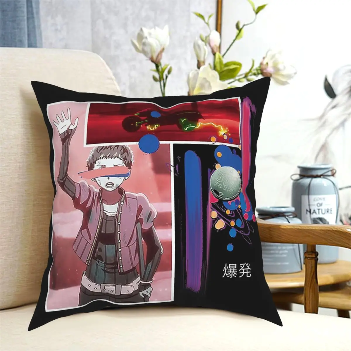

Akudama Drive KANSAIS EXPLOSION V2 Mask Novelty Cushion Covers Decorative Throw Pillows Cover for sofa home