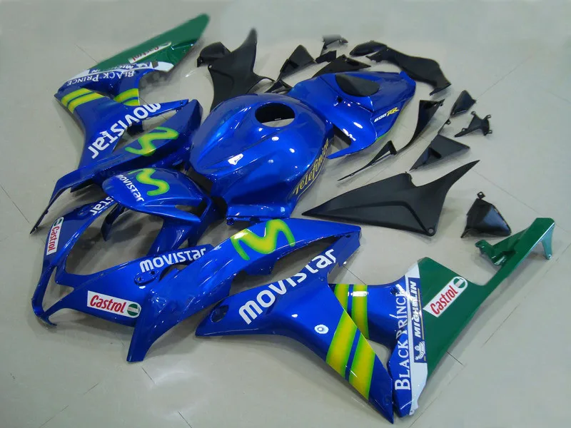 Литьевая форма обтекатель комплект для CBR600RR 07 08 CBR 600 RR F5 600RR 2007 2008 ABS синий зеленый