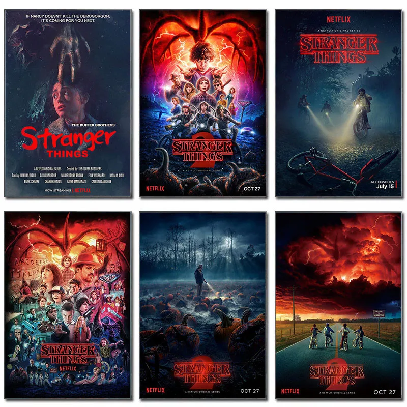 

Stranger Things Poster Season 3 Posters Canvas Painting Characters Retro TV Movie Prints Wall Art Pictures for Kids Room Decor