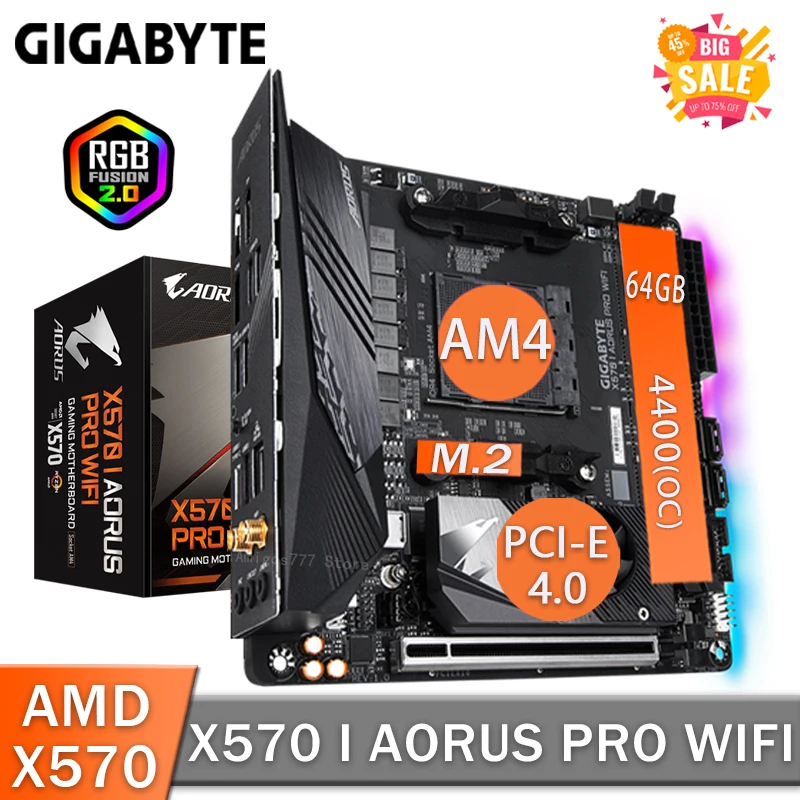 Preise Buchse AM4 Gigabyte X570 ICH AORUS PRO WIFI Motherboard AMD X570 DDR4 64GB PCI-E 4,0 Bluetooth 5,0 AMD Ryzen X570 Placa-Mãe AM4