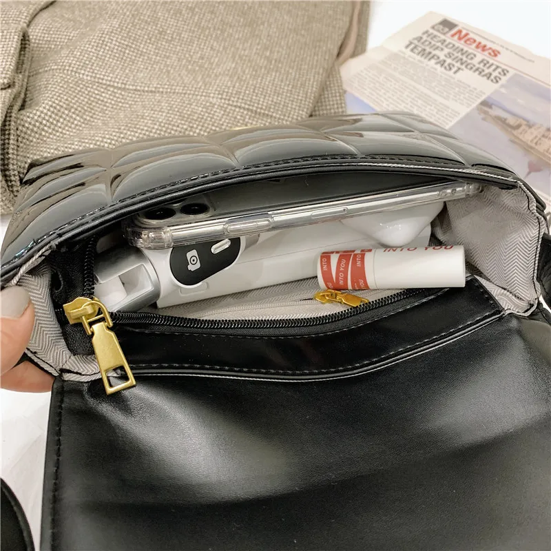 

Luxury Brand Women's Crossbody Bags Fashion Plaid Designer Shoulder Bag Simple Quality PU Leather Purses and Handbags Solid Flap