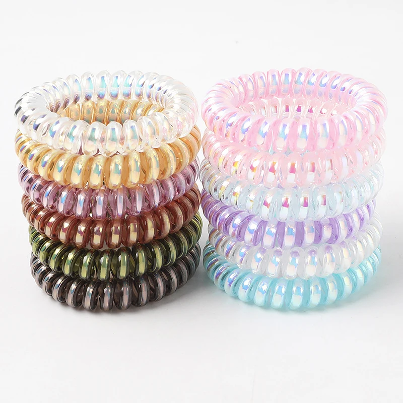 

NEW Shining Colorful Women's Scrunchies Telephone Wire Line Hair Rubber Bands Elastic Hairbands Rope for girls Hair Accessories