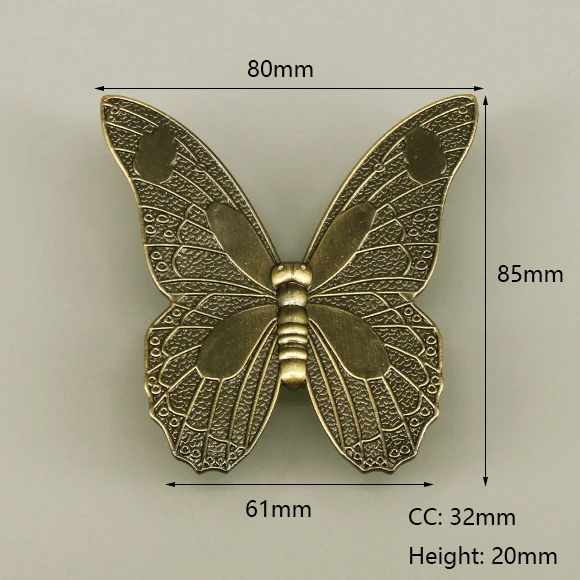 

1x ретро-форма бабочки ручка ящика шкафа Мебельная ручка ручная работа из цинкового сплава ручка для шкафа