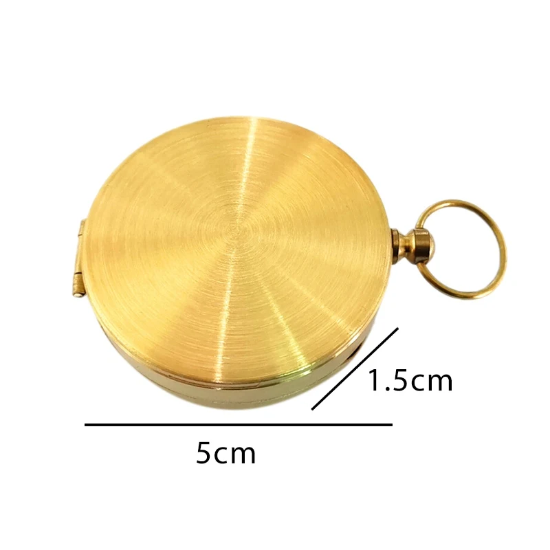 Наружный Карманный компас из чистой меди Металлическая измерительная линейка |