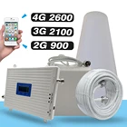 Трехдиапазонный усилитель сигнала, 2G, 3G, 4G, GSM, LTE, UMTS, WCDMA, 900 МГц, 2100 МГц (полоса 1), 2600 МГц (полоса 7)