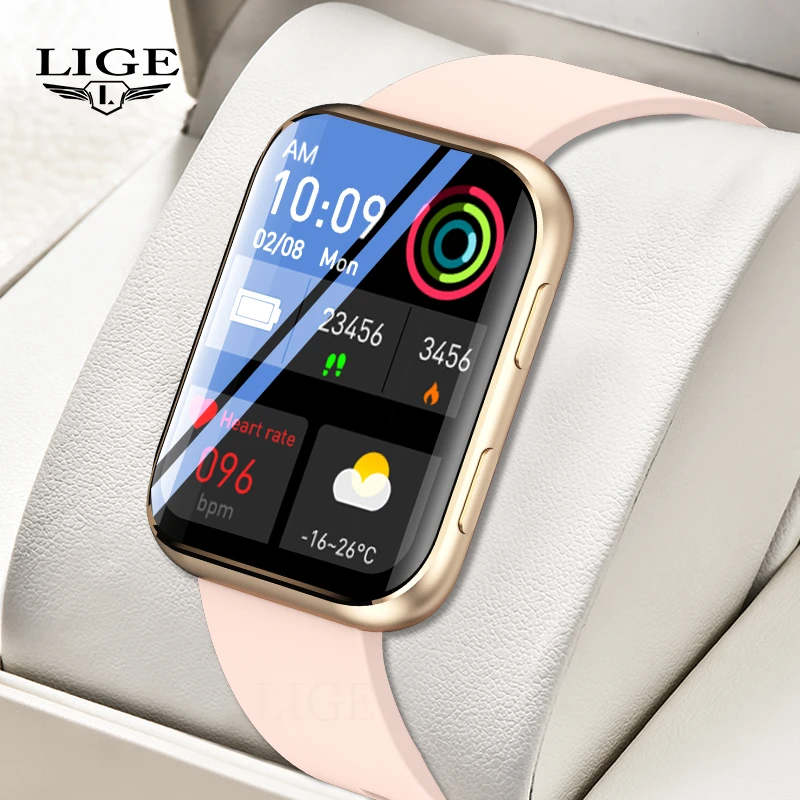 

LIGE Smart Watch Women Men Sports Heart Rate 1.69'' Full Touch Blood Pressure Sleep Monitoring Women Smart Watch For Android IOS
