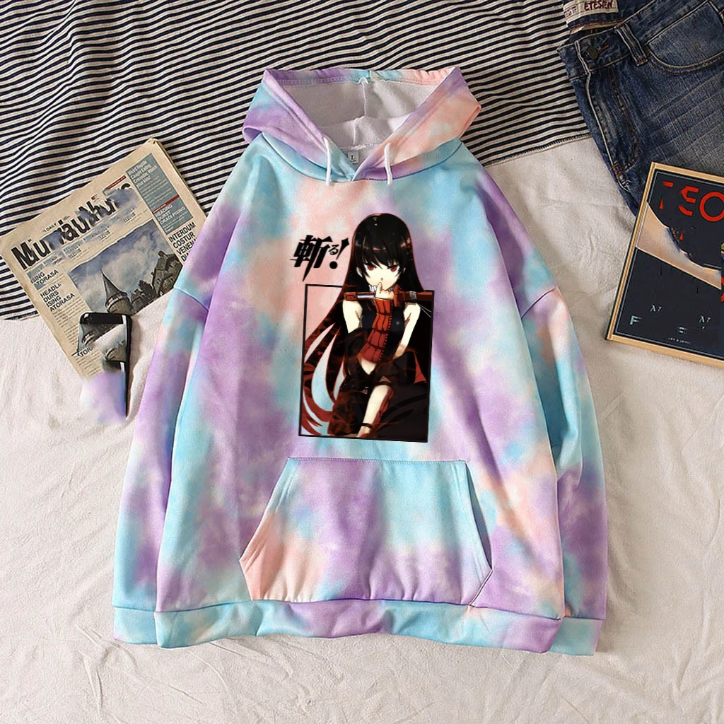 

Толстовка с капюшоном аниме Tie-dye, пуловеры Akame Ga Kill, топы, ткань Uniex с длинным рукавом, 2021