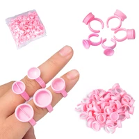 100pcs disposable glue holder ring cups eyelashes extension tattoo pigment holder pallet adhesive glue holder palette container