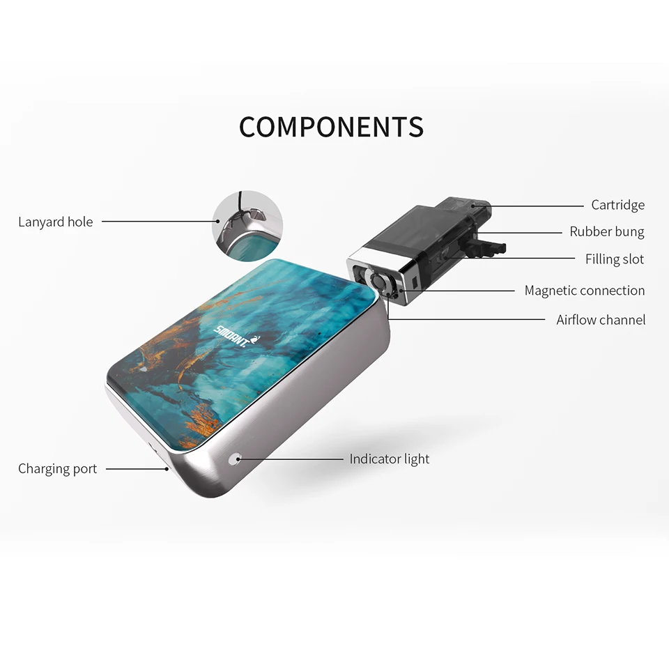 Оригинальный Smoant Харон для 750 мАч электронная сигарета комплект 2 мл pod 1.2ohm Ni-80 0.6ohm