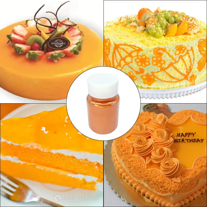 15g Edible Gold Powder Mousse Cake Fondant Macaron Chocolate Decoration Glitter Orange Pearl Baking Color Dust | Дом и сад