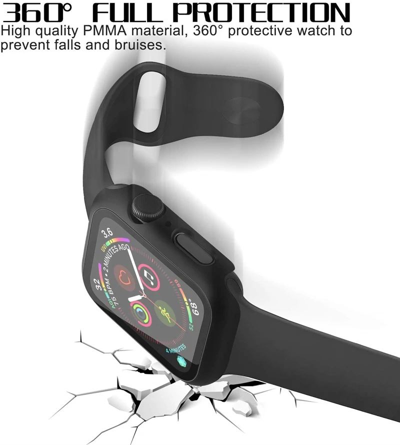 Защитное закаленное стекло + крышка для Apple watch, чехол 44 мм, 40 мм, SE  6, 5, 4, 3, тонкий чехол для iWatch 6, 5, рамка 38 мм, 42 мм | Наручные  часы | АлиЭкспресс