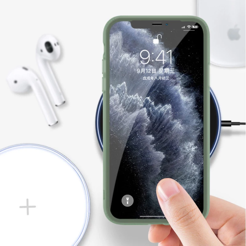 Матовый Прозрачный латексный силиконовый чехол для iphone 11 Pro Max Xr Xs X SE2 + 7 8 Plus 6 6S