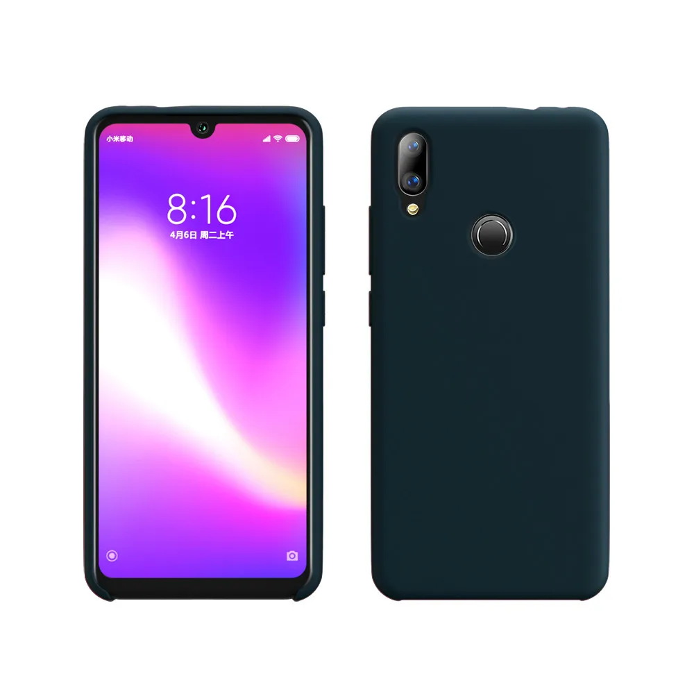 Темно-синий Для Redmi Note 7 Чехол Мягкий Жидкий силиконовый защитный чехол для Xiaomi для Redmi Note 5 6 7 8 Pro K20 6A 7A чехол - Цвет: Темно-синий