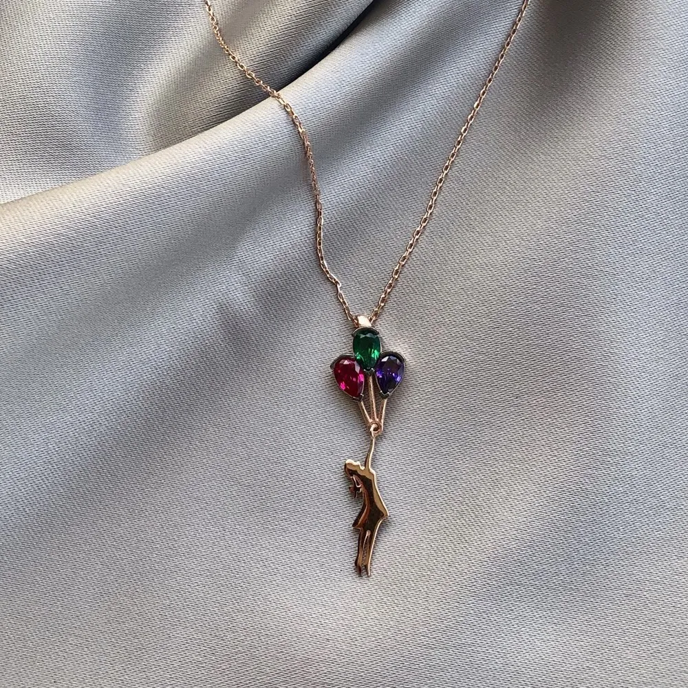 

Colorful Balloons 925 Sterling Silver Necklace Women Girls Gift Jewelry Accessories Fashion Handmade Elegant Chain