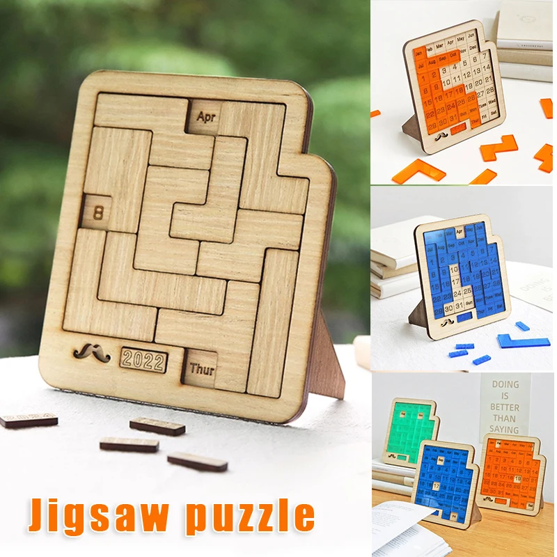 

Newly Daily Calendar Puzzle Wooden Calendar Play A Different Puzzle to Display the Date Difficult Jigsaw Game for Office Desk