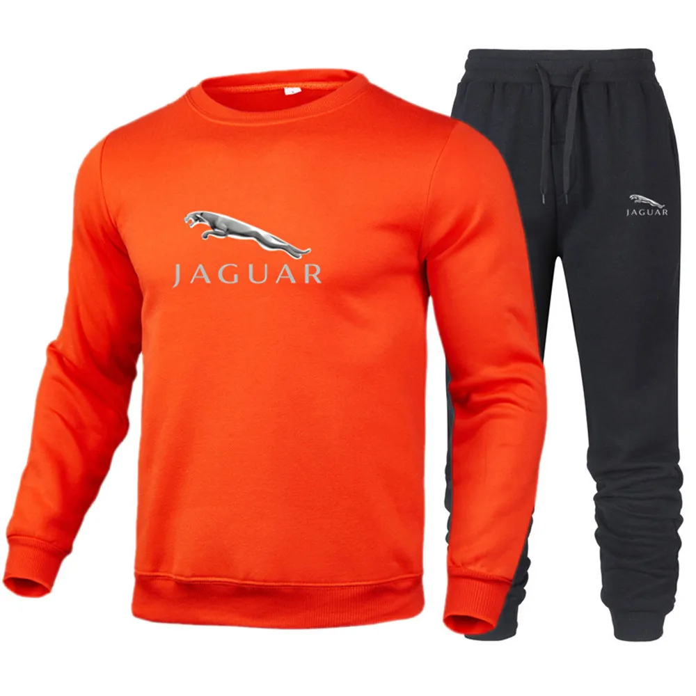 

Spring and autumn new JAGUAR CAR logo men's sports suit fashion handsome hooded sweater trousers casual sweat shirt man Suits