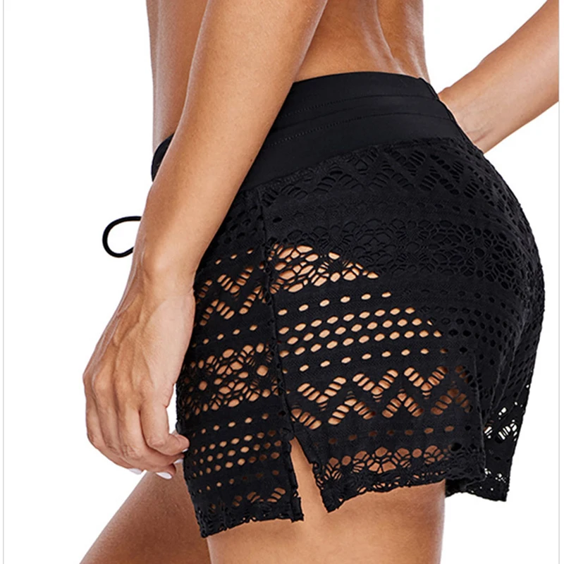 Женские шорты для плавания кружевные однотонные боксеры цельные женские