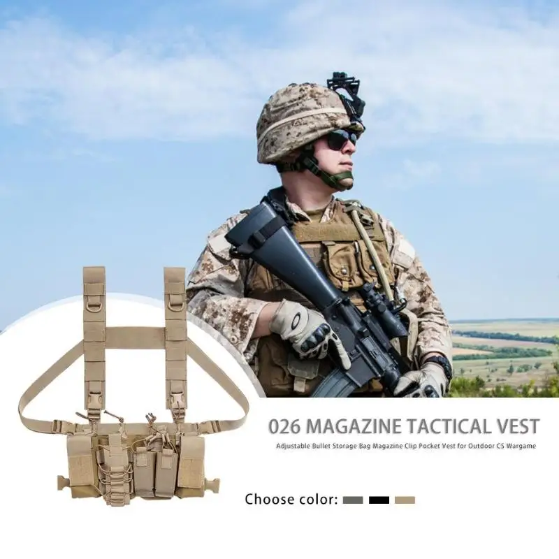 Nylon Adjustable Bullets Storage Bag Outdoor CS Wargame Magazine Clip Vest | Спорт и развлечения