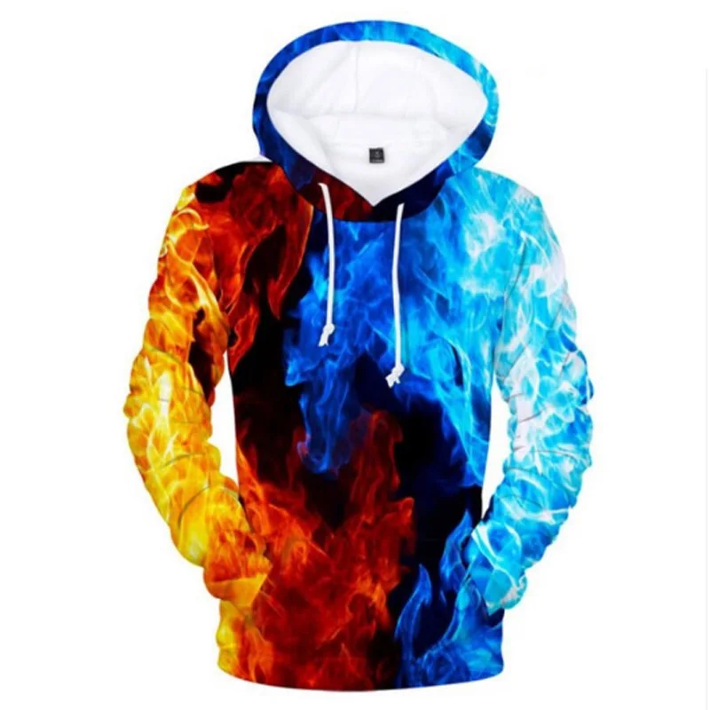 

Yellow and Blue Hoodie for Men and Women, 3D Space Galaxy Sweatshirt, for Fall and Winter, Outerwear