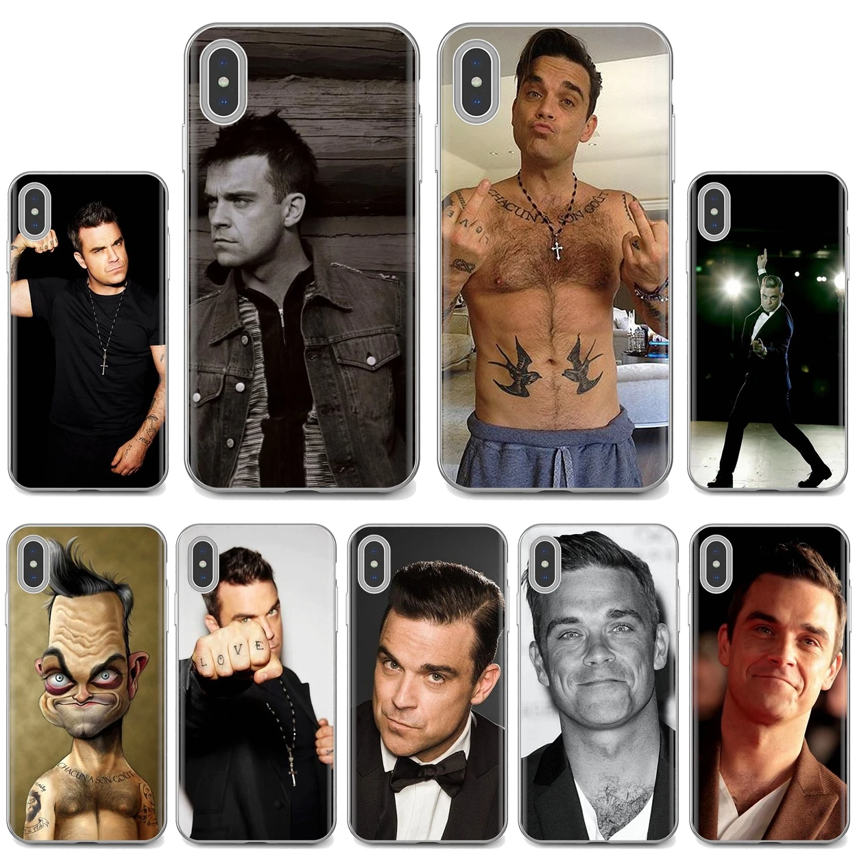

For iPhone iPod Touch 11 12 Pro 4 4S 5 5S SE 5C 6 6S 7 8 X XR XS Plus Max 2020 Soft Case UK Singer Star Robbie Williams Poster