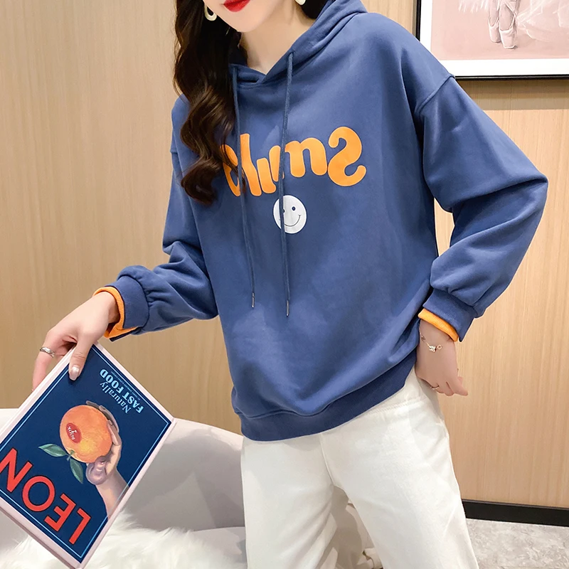 

Женская модель осень 2020, Новый Просторный свитер с капюшоном и длинным рукавом